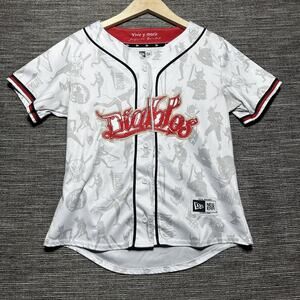 New Era LMB Diablos Rojos Jersey Women's L White Red Mexico City League